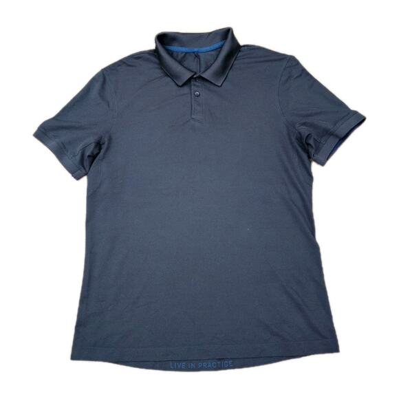 Lululemon Polo Shirt Men Size Medium Gray Performance Button - Picture 1 of 11